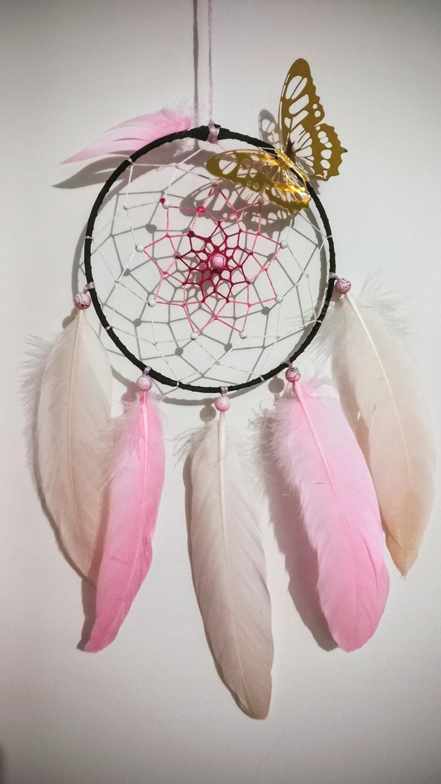 Attrape rêve Papillon rose