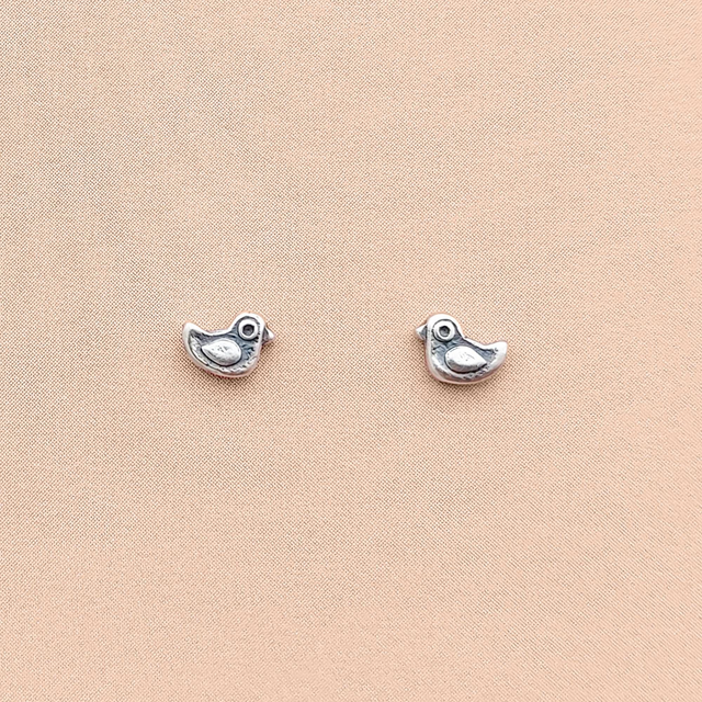 Teeny Tiny Bird Studs - Sterling Silver Bird Earrings