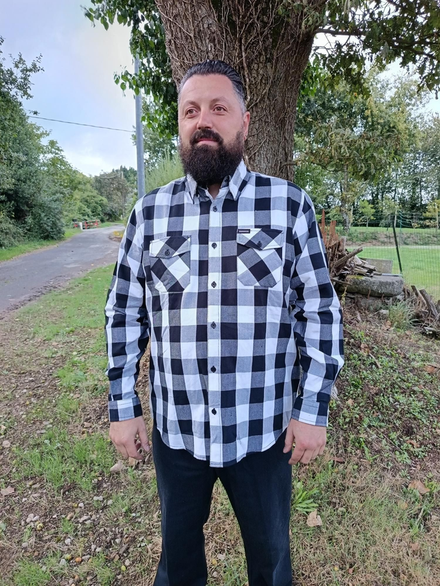 Chemise à carreaux flanelle noir et blanc