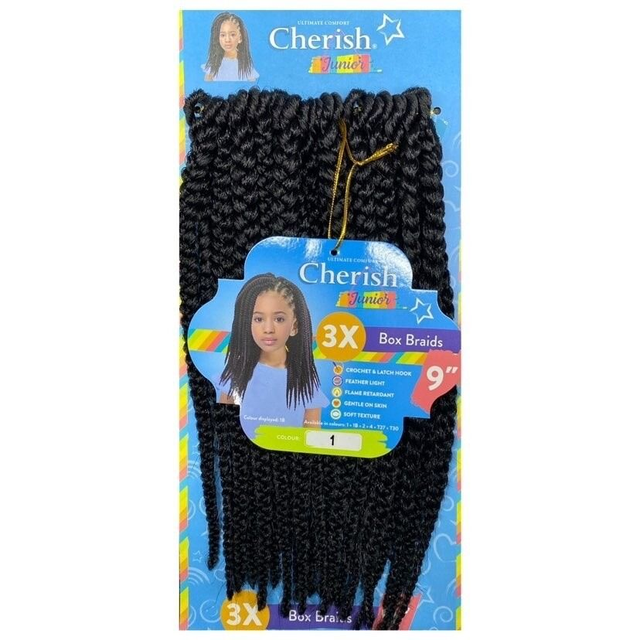 Cherish Junior Bulk : 3X Box Braids 9  (Col. 1)