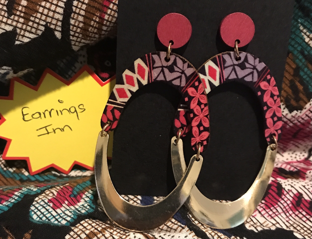 Wood and Metal Earrings- Mixed - MSDE78