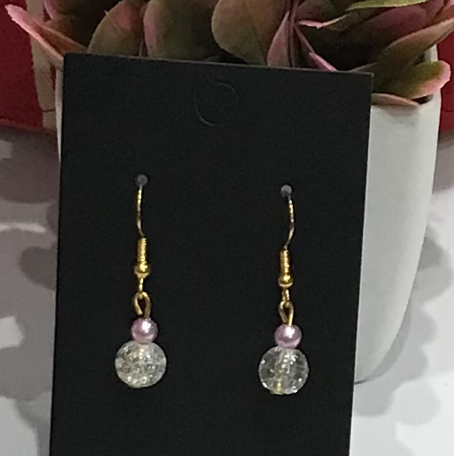 White Mixed Dangling Earrings- WMD122