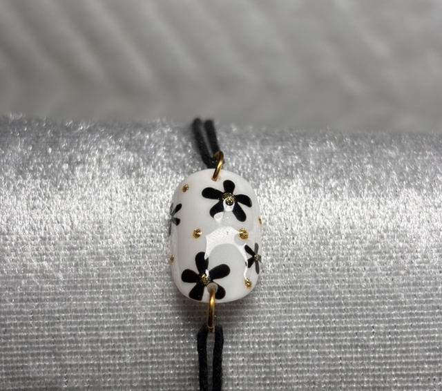 Bracelet fleurs Noir