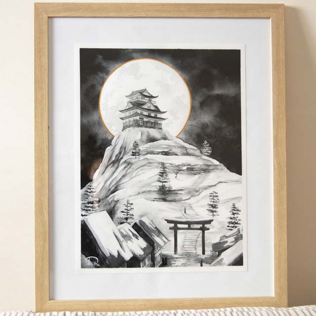Tirage d&#039;art A3 - Château Tsukiyo - Ed. limitée - sans cadre