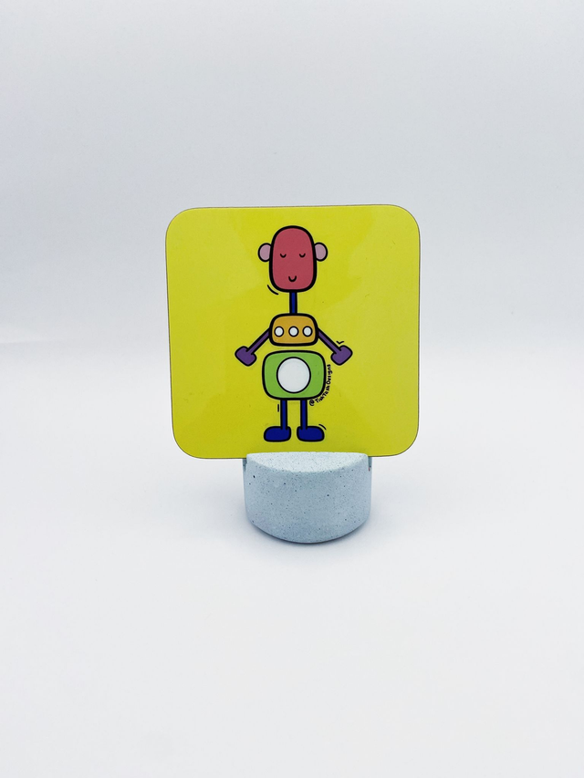Yellow robot coaster