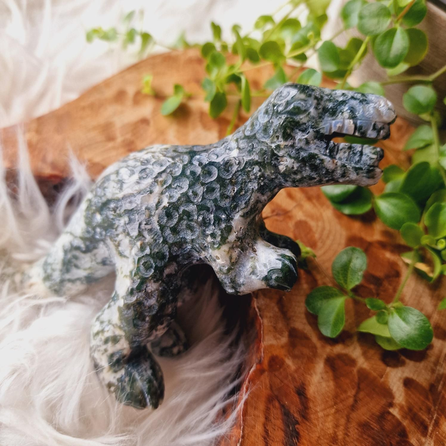Moss Agate Dinosaur 345g