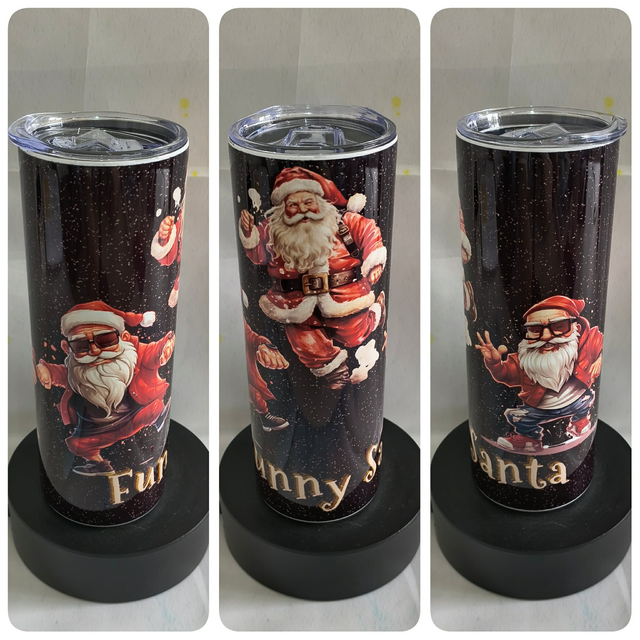 Noël tumbler thermos funny santa