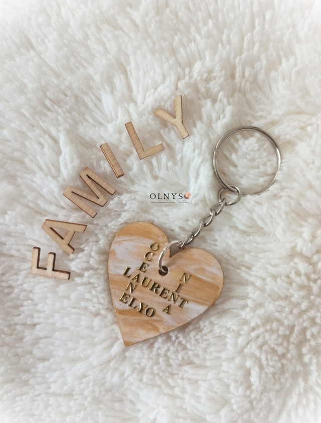 Porte-clés en bois (personnalisable) - Mots Croisés