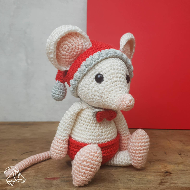 Häkelset Wintermaus