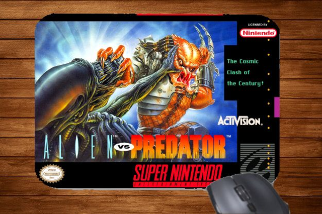 Snes Super Nintendo Alien vs Predator Printed Mouse Mat