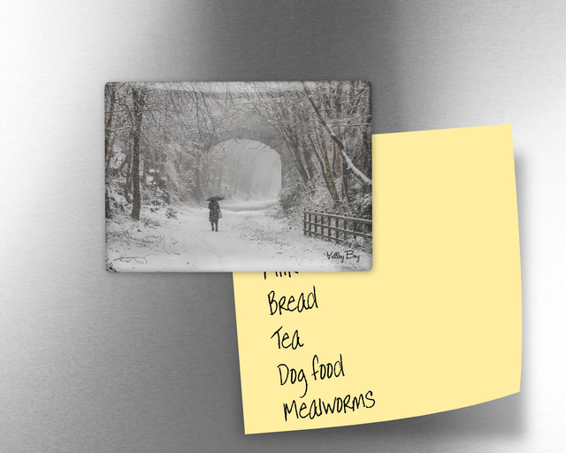 "Winter Walk Along the Trans Pennine Trail" Fridge Magnet 