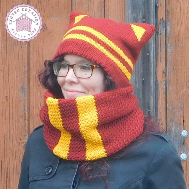 Tour de cou Rouge et Doré