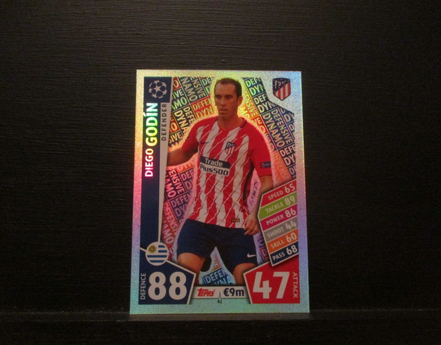Diego Godin - UEFA Champions League Match Attax 2017/18 Original Trading Card #41