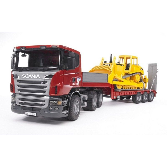 Bruder camion 03555 rimorchio con scavatore cat 