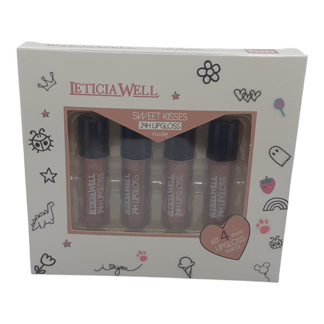 Kit 4 mini gloss à lèvres nude mat