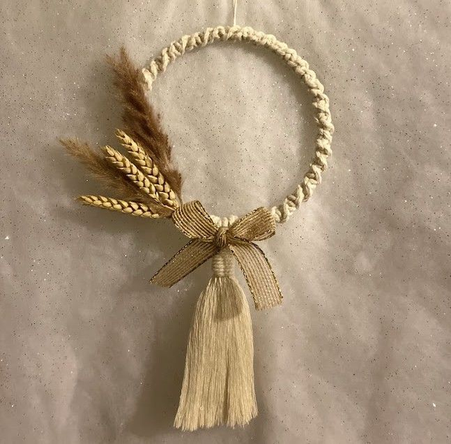 SUSPENSION macramé et fleurs séchées, esprit bohème