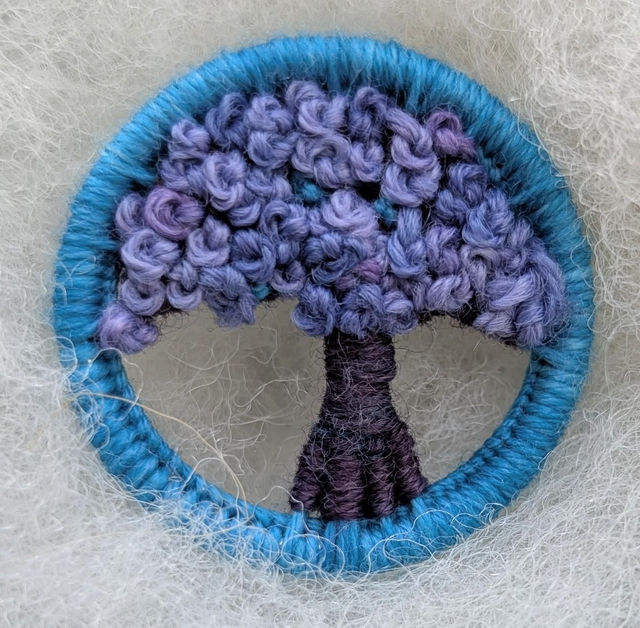 Dorset Button Brooch - purple and teal 