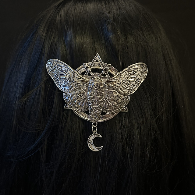Death moth hair barette