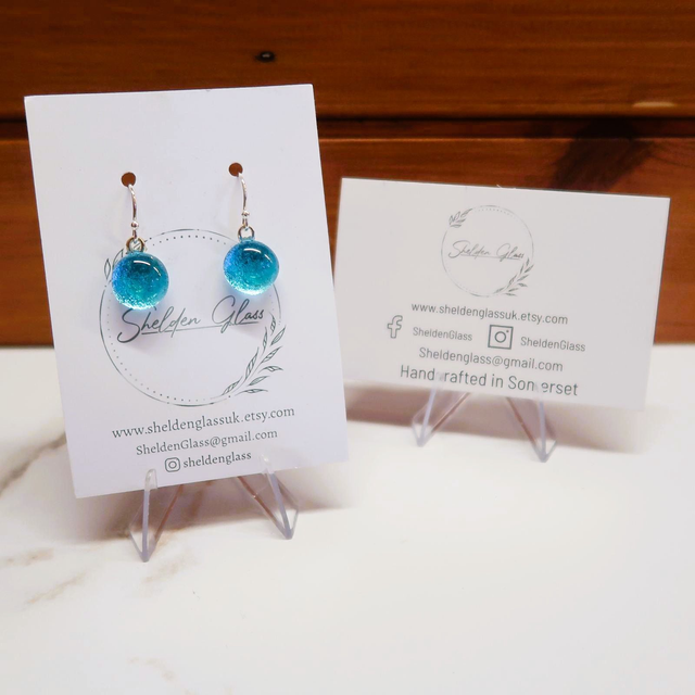 Small Blue Dangle Earrings