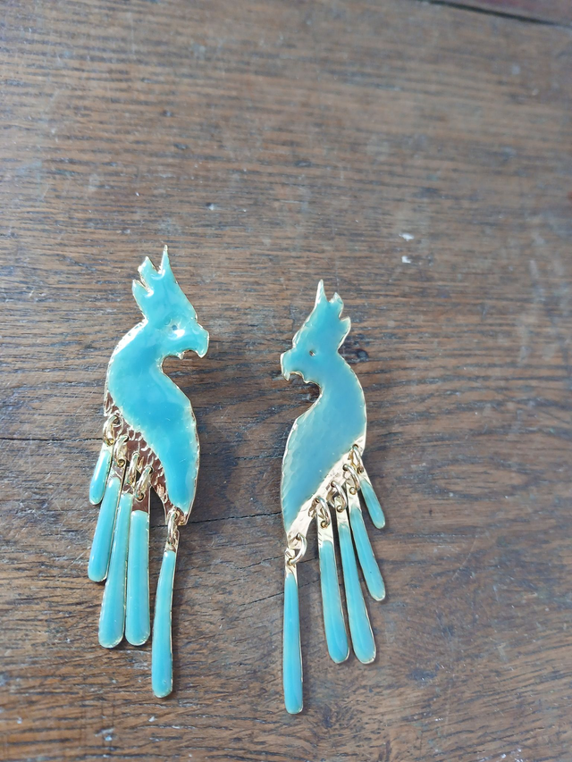 Boucles d'oreilles Perroquets laqués