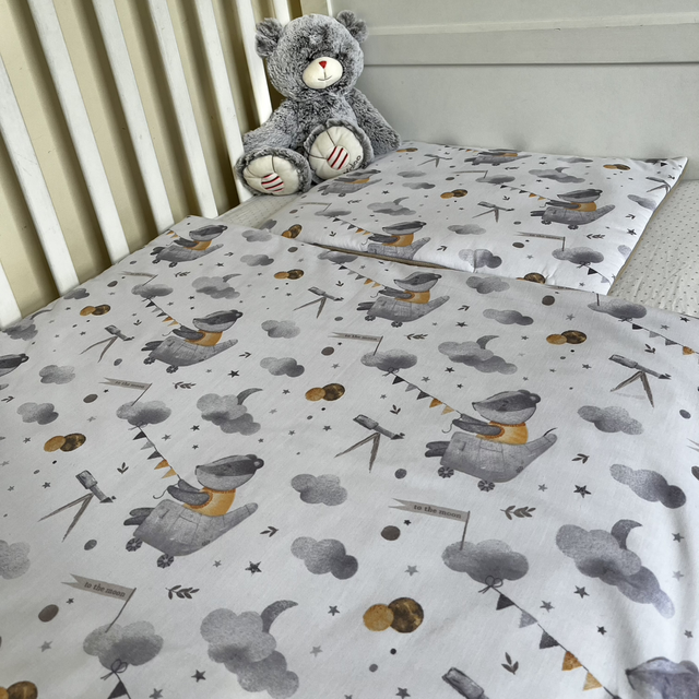"To the Moon" Badger Astronomer | Kids Blanket Set