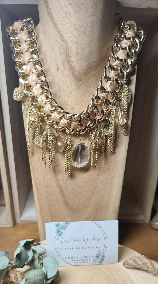 BIG COLLIER BRELOQUES/DIAM'S GOLD/CHAMPAGNE 0000538