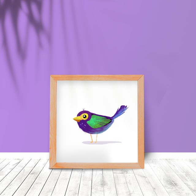 Print Oiseau Violet