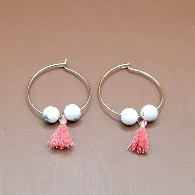 Créoles Howlite blanche