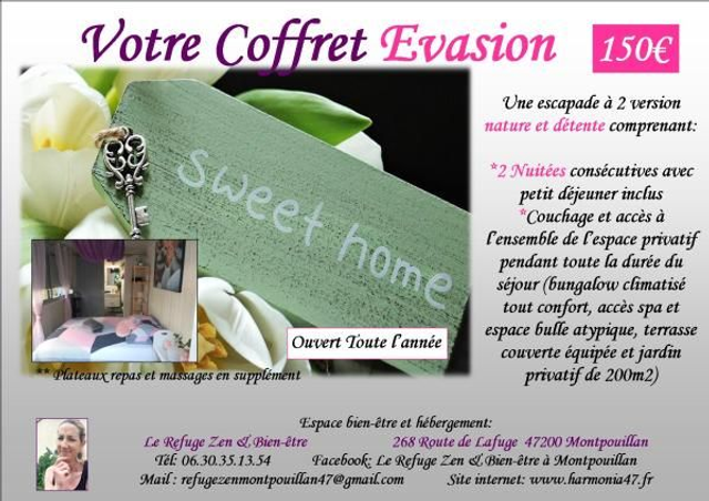 COFFRET EVASION 2 NUITEES 