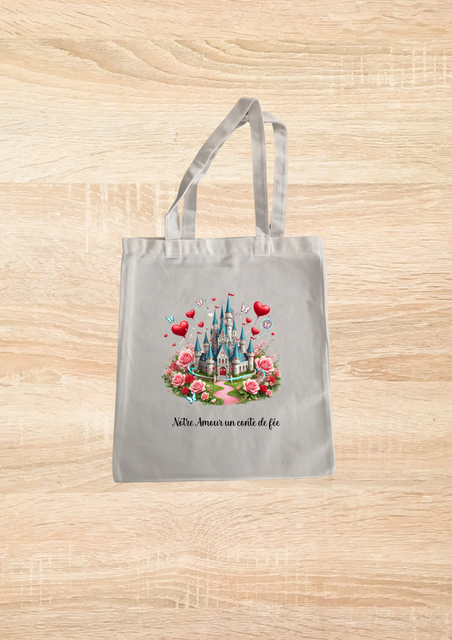 Sac fourre tout motif châteaux féerique