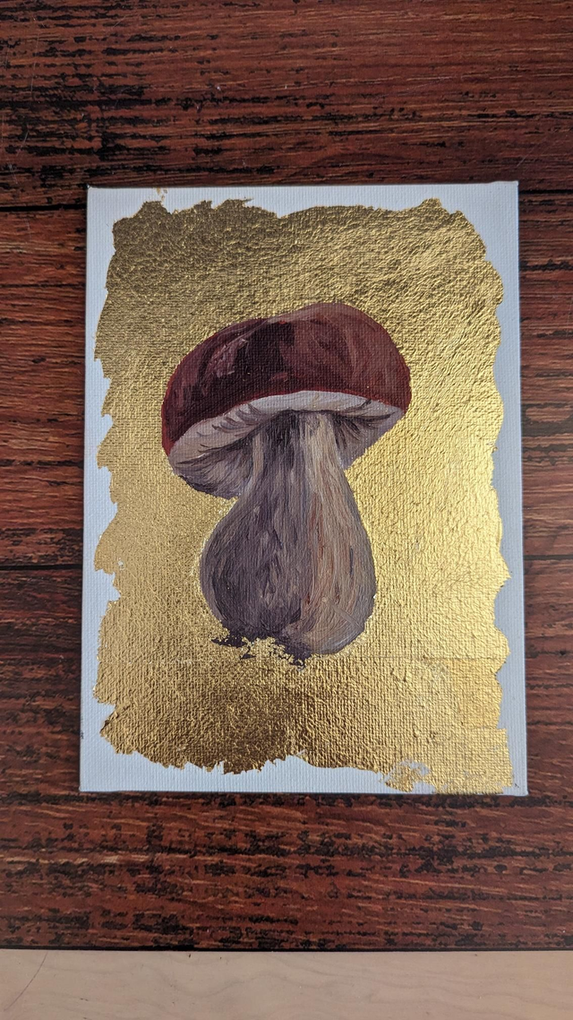 Cèpe sur fond d&#039;or