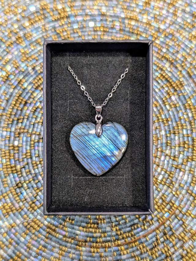 Pendentif Coeur Labradorite 