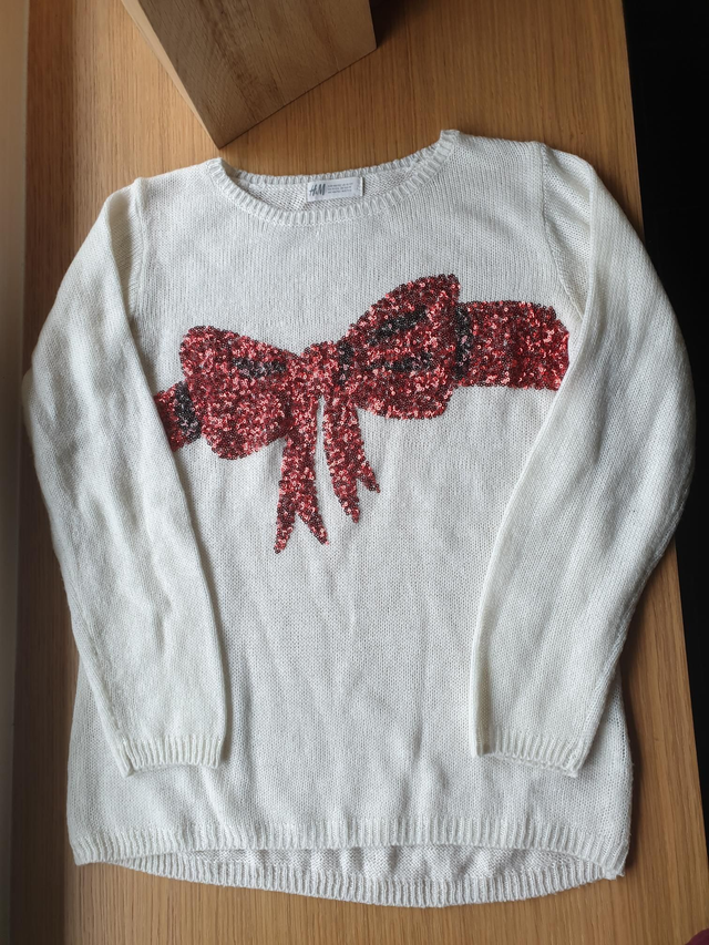 Pull H&amp;M Noeud en sequins 11/12 ans