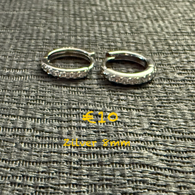 Oorbellen zilver 8mm