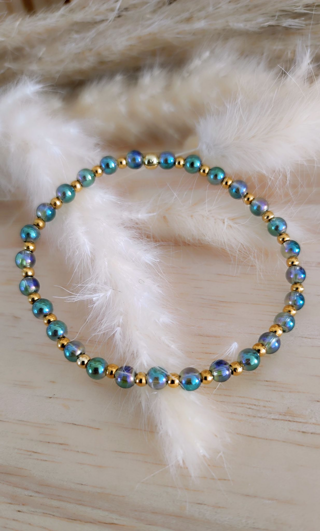 Bracelet Aqua Aura vert Cristal de roche