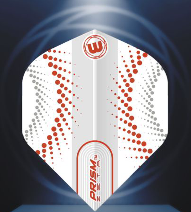 Winmau Prism Zeta Flight White &amp; Red 5023231018106