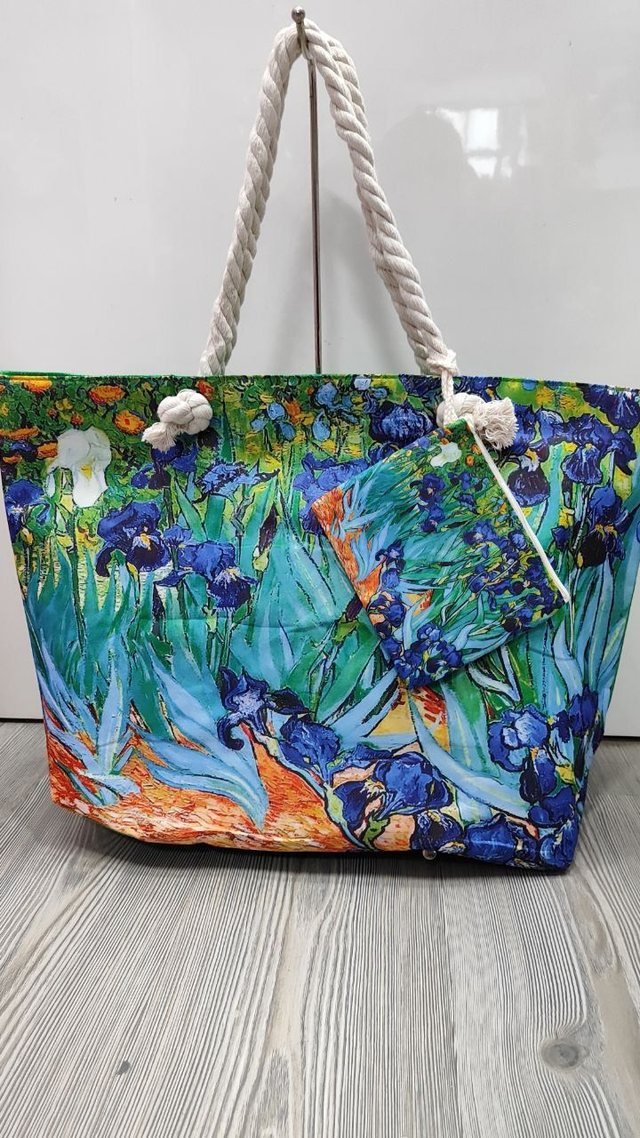 Borsa Iris di Vincent Van Gogh in tela con manici in corda