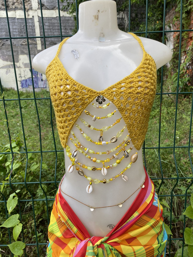 Top Sophia Jaune pailleté 