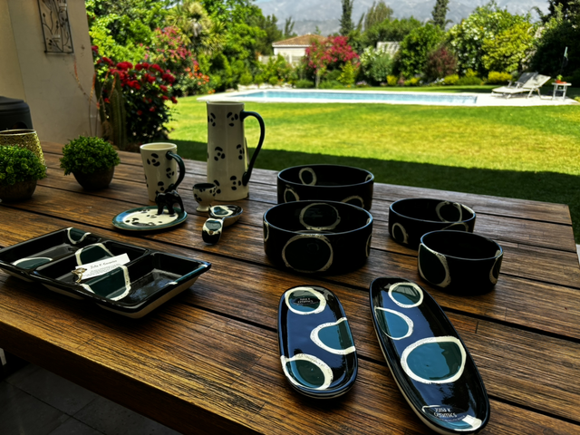 Juego cerámica Giraffe Teal