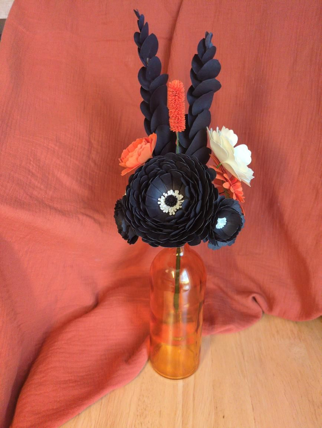 Vase bouteille orange