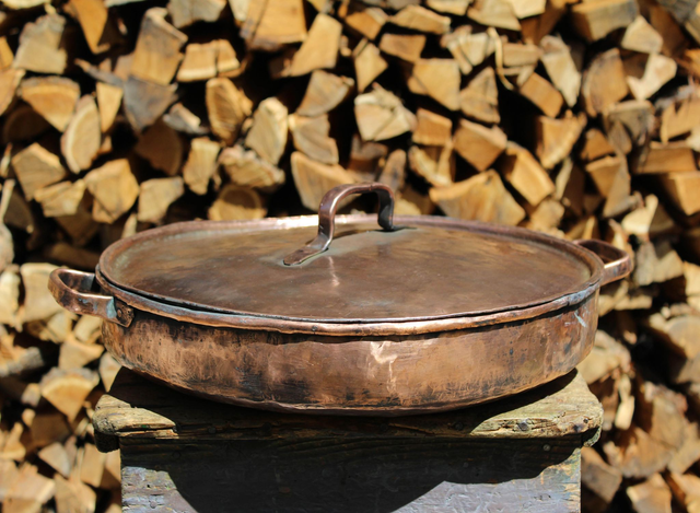 Handmade copper paella pot – tradition and quality in one piece , large pots, round large pot 