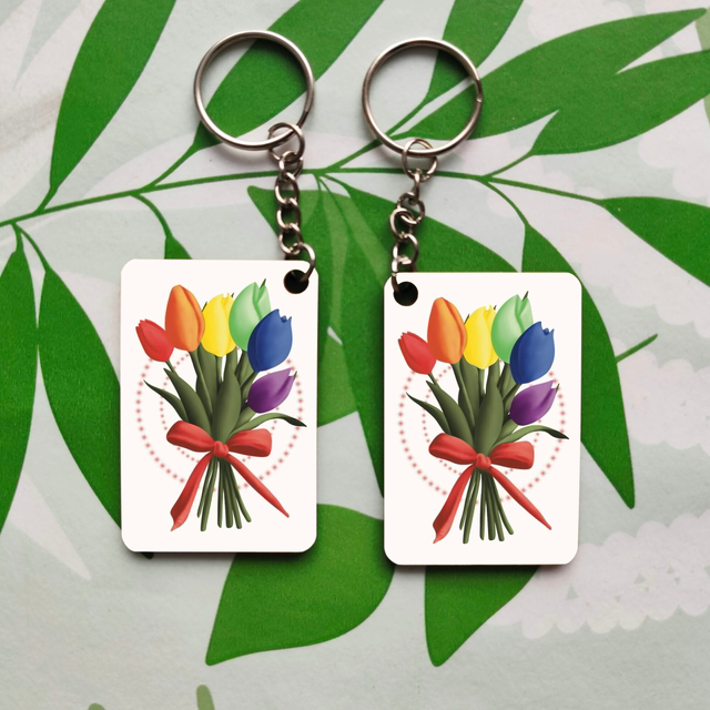 Tulipes au couleurs des drapeaux LGBT - Porte-clés