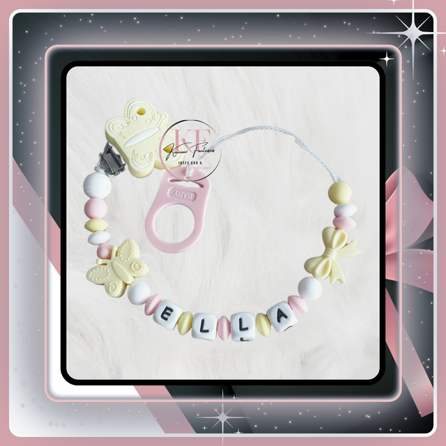 Attache-tétine Papillons et nœuds 