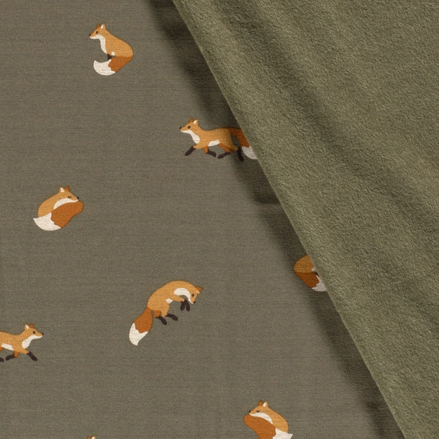 Sweat Polaire Kaki Renards