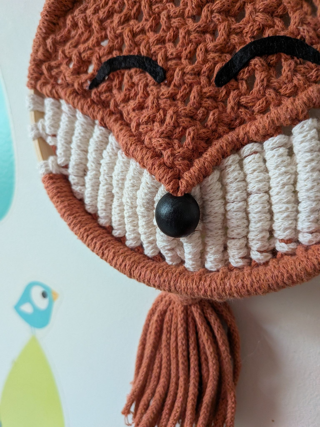 Décoration murale en macramé - Modèle "RENARD"