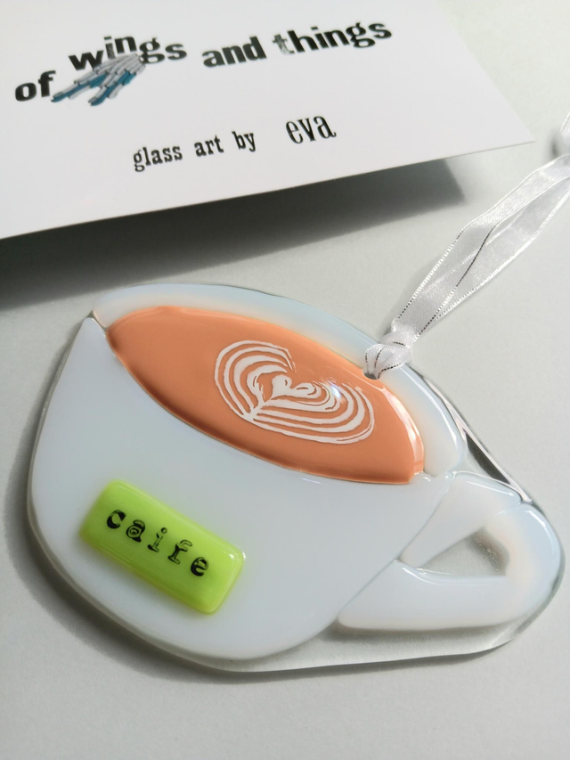 Fused glass Caife Gaelach or Irish Coffee