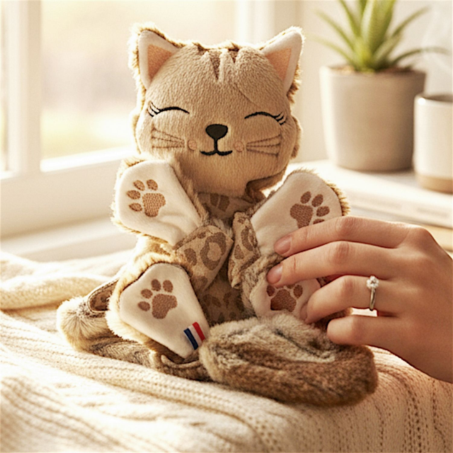 Chaton fourrure et double gaze Oeko Tex 