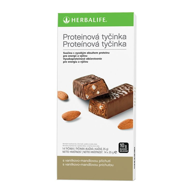 Proteinové tyčinky Vanilka a mandle 14 tyčinek v krabici