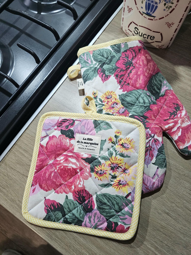 Ensemble de cuisine en tissus upcyclés