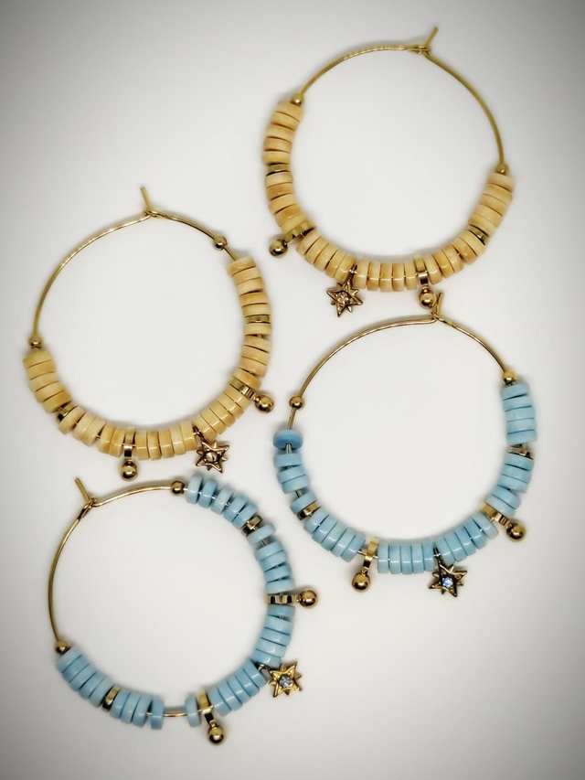 Boucles d'oreilles -creoles heishi